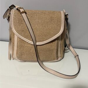 Aimee Kestenberg Beige Woven Crossbody Bag